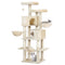 DE.SIKAIC Kratzbäume Beige / Plüsch / Modern Stabiler mehrstöckiger Kratzbaum für Katzen groß 180 cm hoch Beige