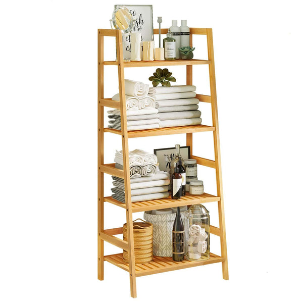 Multifunktionales Bambus Badezimmerregal, 48 x 32 x 110cm, Bücherregal,  Schuhregal, Balkonregal