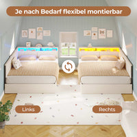 DE.SIKAIC Betten Beige / Holzwerkstoff&Metall / 140 x 200 cm Polsterbett Schlafsofa 140x200 mit hydraulischem Stauraum,  Beige