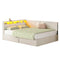 DE.SIKAIC Betten Beige / Holzwerkstoff&Metall / 140 x 200 cm Polsterbett Schlafsofa 140x200 mit hydraulischem Stauraum,  Beige