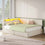 DE.SIKAIC Betten Beige / Holzwerkstoff&Metall / 140 x 200 cm Polsterbett Schlafsofa 140x200 mit hydraulischem Stauraum,  Beige