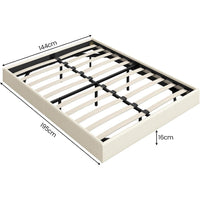 DE.SIKAIC Betten Bettgestell mit LED Beleuchtung, Schwebender visueller Effekt, Polsterbett mit Lattenrost, bequem, PU weiß