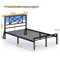 DE.SIKAIC Betten Bettgestell mit LED Beleuchtung,  Steckdose, Stauraum unter dem Bett