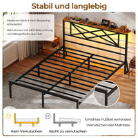 DE.SIKAIC Betten Bettgestell mit LED Beleuchtung,  Steckdose, Stauraum unter dem Bett