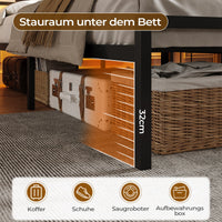DE.SIKAIC Betten Bettgestell mit LED Beleuchtung,  Steckdose, Stauraum unter dem Bett