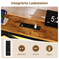 DE.SIKAIC Betten Bettgestell mit LED Beleuchtung,  Steckdose, Stauraum unter dem Bett