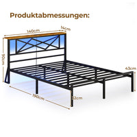 DE.SIKAIC Betten Bettgestell mit LED Beleuchtung,  Steckdose, Stauraum unter dem Bett