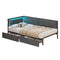 DE.SIKAIC Betten Grau / Metall / 90X190 cm Schlafsofa 90x190 cm mit LED-Beleuchtung und Steckdosenleiste, Grau