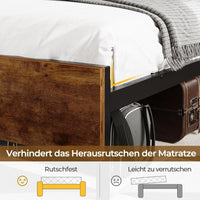 DE.SIKAIC Betten LED Bettgestell mit Steckdose und USB-Ladefunktion, Lattenrost und Stauraum unter dem Bett