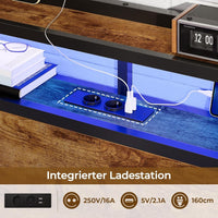 DE.SIKAIC Betten LED Bettgestell mit Steckdose und USB-Ladefunktion, Lattenrost und Stauraum unter dem Bett