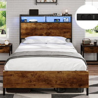 DE.SIKAIC Betten LED Bettgestell mit Steckdose und USB-Ladefunktion, Lattenrost und Stauraum unter dem Bett