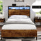 DE.SIKAIC Betten LED Bettgestell mit Steckdose und USB-Ladefunktion, Lattenrost und Stauraum unter dem Bett