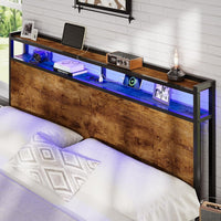 DE.SIKAIC Betten LED Bettgestell mit Steckdose und USB-Ladefunktion, Lattenrost und Stauraum unter dem Bett