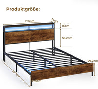 DE.SIKAIC Betten LED Bettgestell mit Steckdose und USB-Ladefunktion, Lattenrost und Stauraum unter dem Bett