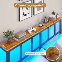 DE.SIKAIC Betten Metall Bettgestell mit LED Beleuchtung, Ladestation, Kopfteil und Stauraum