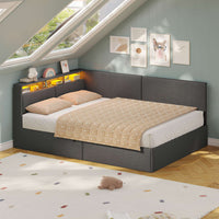 DE.SIKAIC Betten Polsterbett Schlafsofa 140x200 mit hydraulischem Stauraum,  Dunkelgrau