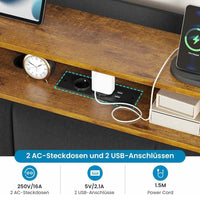 DE.SIKAIC Betten Polsterbett Schwebebett mit LED-Beleuchtung Kopfteil Ladestation und Stauraum Leinen Grau