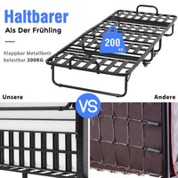 DE.SIKAIC Betten Schwarz / Metall / Modern Klappbett 90x200 cm mit Rollen Matratze aus Gedächtnisschaum Klappbar Reisebett