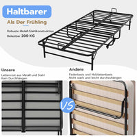 DE.SIKAIC Betten Schwarz / Metall / Modern Klappbett  feldbett 90x200 cm Erwachsene Gästebett mit 10cm Schaumstoff Matratze Reisebett mit 4 Laufrollen