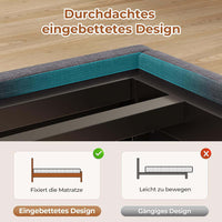 DE.SIKAIC Bettgestell mit LED-Beleuchtung, USB-Ladefunktion, Stauraum-Kopfteil und Stauraum unter dem Bett, Grau