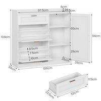 DE.SIKAIC contemporary / metall / white KIMENICH Schuhschrank schmal 30x100x104 cm – für 15 Paar