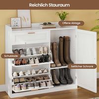 DE.SIKAIC contemporary / metall / white KIMENICH Schuhschrank schmal 30x100x104 cm – für 15 Paar