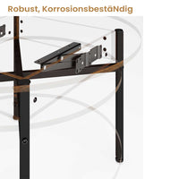 DE.SIKAIC Couchtisch Braun / Holzwerkstoff / Modern Couchtisch Rund Höhenverstellbarer Kaffeetisch Wohnzimmertisch mit Verstecktem Stauraum Braun