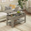 DE.SIKAIC Couchtisch Grau / Holzwerkstoff / Modern Couchtisch Höhenverstellbar 3-in-1-Multifunktions-Wohnzimmertisch Kaffeetisch Als Esstisch nutzbar, Grau