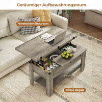 DE.SIKAIC Couchtisch Grau / Holzwerkstoff / Modern Couchtisch Höhenverstellbar 3-in-1-Multifunktions-Wohnzimmertisch Kaffeetisch Als Esstisch nutzbar, Grau
