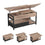 DE.SIKAIC Couchtisch Khaki / Holzwerkstoff / Modern Couchtisch Höhenverstellbar 3-in-1-Multifunktions-Wohnzimmertisch mit 2 Schubladen, Khaki
