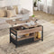 DE.SIKAIC Couchtisch Khaki / Holzwerkstoff / Modern Couchtisch Höhenverstellbar 3-in-1-Multifunktions-Wohnzimmertisch mit 2 Schubladen, Khaki