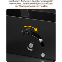 DE.SIKAIC Couchtisch Schwarz / Holzwerkstoff / Modern 3-in-1 Multifunktionaler Couchtisch Höhenverstellbar Versteckte Aufbewahrung, Offenes Fach, Als Esstisch nutzbar, Schwarz