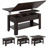 DE.SIKAIC Couchtisch Schwarz / Holzwerkstoff / Modern Couchtisch Höhenverstellbar 3-in-1-Multifunktions-Wohnzimmertisch Kaffeetisch Als Esstisch nutzbar, Schwarz