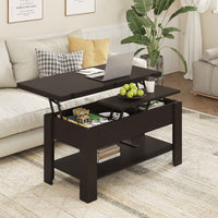 DE.SIKAIC Couchtisch Schwarz / Holzwerkstoff / Modern Couchtisch Höhenverstellbar 3-in-1-Multifunktions-Wohnzimmertisch Kaffeetisch Als Esstisch nutzbar, Schwarz