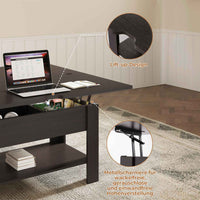 DE.SIKAIC Couchtisch Schwarz / Holzwerkstoff / Modern Couchtisch Höhenverstellbar 3-in-1-Multifunktions-Wohnzimmertisch Kaffeetisch Als Esstisch nutzbar, Schwarz