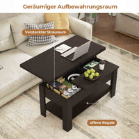 DE.SIKAIC Couchtisch Schwarz / Holzwerkstoff / Modern Couchtisch Höhenverstellbar 3-in-1-Multifunktions-Wohnzimmertisch Kaffeetisch Als Esstisch nutzbar, Schwarz