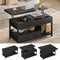 DE.SIKAIC Couchtisch Schwarz / Holzwerkstoff / Modern Couchtisch Höhenverstellbar 3-in-1-Multifunktions-Wohnzimmertisch mit 2 Schubladen, Schwarz