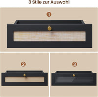 DE.SIKAIC Couchtisch Schwarz / Holzwerkstoff / Modern Moderne schwarze Couchtisch 2er Set | DIY Glastisch mit Schubladen | Für Wohnzimmer, Balkon und Büro