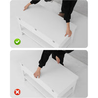 DE.SIKAIC Couchtisch Weiß / Holzwerkstoff / Modern 3-in-1 Multifunktionaler Couchtisch Höhenverstellbar Versteckte Aufbewahrung, Offenes Fach, Als Esstisch nutzbar, Weiß