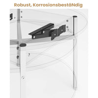 DE.SIKAIC Couchtisch Weiß / Holzwerkstoff / Modern Couchtisch Rund Höhenverstellbarer Kaffeetisch Wohnzimmertisch mit Verstecktem Stauraum Weiß