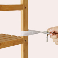 DE.SIKAIC Garderobenständer Bambus / Bambus / Klassisch Garderobenständer mit Sitzbank, Kleiderständer mit 10 Haken und Schuhregal, Stauraum unter der Sitzfläche, aus Bambus, 175 cm