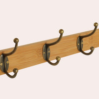 DE.SIKAIC Garderobenständer Bambus / Bambus / Klassisch Garderobenständer mit Sitzbank, Kleiderständer mit 10 Haken und Schuhregal, Stauraum unter der Sitzfläche, aus Bambus, 175 cm