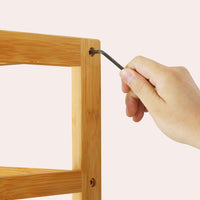 DE.SIKAIC Garderobenständer Bambus / Bambus / Klassisch Garderobenständer mit Sitzbank, Kleiderständer mit 10 Haken und Schuhregal, Stauraum unter der Sitzfläche, aus Bambus, 175 cm