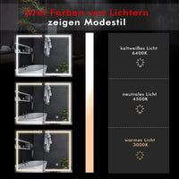 DE.SIKAIC Medizinschrank Weiß / Metall / Modern Spiegelschrank Bad mit LED Beleuchtung und Steckdose Doppelspiegel