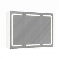 DE.SIKAIC Hängeschränke Weiß / Holzwerkstoff / Modern Beleuchteter Badezimmer-Spiegelschrank Bad, 80 x 60 x 16 cm, Weiß