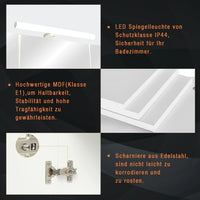 DE.SIKAIC Medizinschrank Weiß / MDF / Modern spiegelschrank Bad mit LED Beleuchtung,Steckdose und lichtschalter Badezimmer spiegelschrank mit 3 Türen,badschrank mit Spiegel,Hängeschrank,badspiegel,Weiß