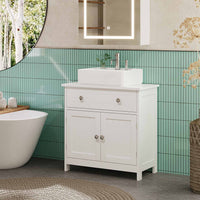 DE.SIKAIC Hängeschränke Weiß / Metall / Modern 51 cm Einzeltür Spiegelschrank mit LED und Verstellbaren Ablagen Weiß