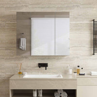 DE.SIKAIC Hängeschränke Weiß / Modern Spiegelschrank mit 3 verstellbaren Einlegeböden und 3 Türen, 70×16×60 cm, Weiß