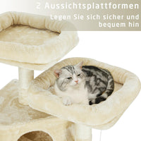 DE.SIKAIC Kratzbäume Beige / Modern / Plüschstoffe Stabiler Kratzbaum, 148 cm Kratzbaum groß, Katzenbaum für Gross Katzen mit groß Höhle, Sisal-Stämme, Natur Sisal Katzenkratzbaum Beige