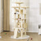 DE.SIKAIC Kratzbäume Beige / Plüsch / Modern Kratzbaum groß 194 cm hoch Katzenbaum mit Hängematte Höhlen Sisalpfosten Beige